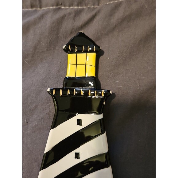 Sakura China Spoon Rest Coastal Breeze Lighthouse VTG 1998 Hand Painted 8.5" - Picture 3 of 7